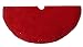 56" Solid Red Christmas Tree Skirt with Sequin Mosaic Trim