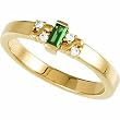 14K Yellow Gold Emerald and Diamond Ring