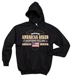 American Bikers Motorcycles Sweatshirt, American Original Bike Riders Hoodies, X-Large, Black