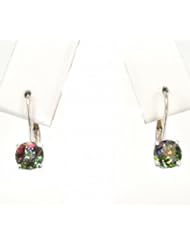 Jewelry: 14K White Gold Mystic Topaz Lever Earrings - SBC