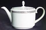 Wedgwood Vera Lace-Platinum Tea Pot and Lid, Fine China Wedgwood Vera Lace-Platinum Tea Pot and Lid, Fine China