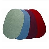 IMAGE OF Hearth Braided Wool Oval Rug Color: Spring (Light Green / Blue), Size: 60