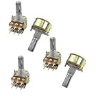 Amico 5 Pcs B10K 10K ohm 6 Pins Split Shaft Rotary Linear Dual Taper Potentiometers