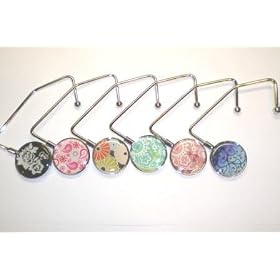 6 Modern Purse Hooks Handbag Hangers W/free Pouches