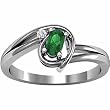 14K White Gold Chrome Tourmaline and Diamond Ring