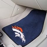 NFL Football Denver Broncos 2 Piece Carpet Car Mat Set