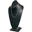 Black Leather Tall Necklace Stand Bust Chain Display 14.5"
