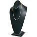 Black Leather Tall Necklace Stand Bust Chain Display 14.5"