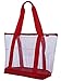 Clear ZIPPER tote with color trim and bottom