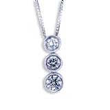 18k White Gold 3 Stone Diamond Pendant Necklace 415qQR6SIGL. SL160 18k White Gold 3 Stone Diamond Pendant Necklace