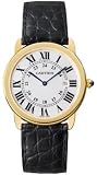 CARTIER Watches:Cartier Men's W6700455 Ronde Black Leather Roman Numeral Watch