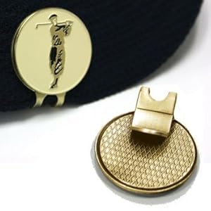 Visor Clip W/golfer Coin Antique Brass Nice Item
