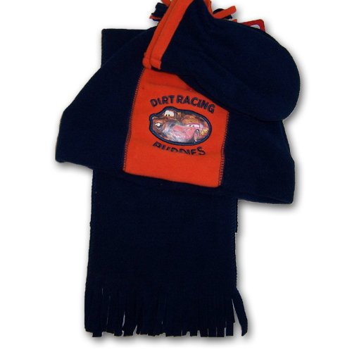 Disney Pixar Cars Lightening Mcqueen Boy's Fleece Hat, Scarf and Mitten Set - 3 Piece Set - Toddler
