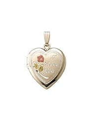 Solid 14k Yellow Gold Heart W/ I Love You Engraved 3/4 inch x 3/4 inch in Solid 14K Yellow Gold