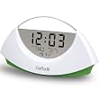 Daffodil AMC530G Stylish LCD Alarm Clock with Calendar and Thermometer - White with Green Base