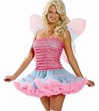 Butterfly Fairy Sexy Adult Halloween Costume Skimpy Naughty Cute Pink Dress Outfit w/ Wings