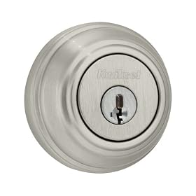 Kwikset 98015SMTCP Single Cylinder Deadbolt Featuring SmartKey, Satin Nickel