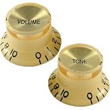 Gibson Vintage Top Hat Replacement Knobs, Cream / Gold (2 Tone, 2 Volume)
