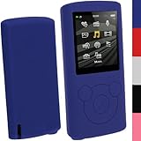iGadgitz Blue Silicone Skin Case Cover for Sony Walkman NWZ-E384 4GB 8GB + Screen Protector