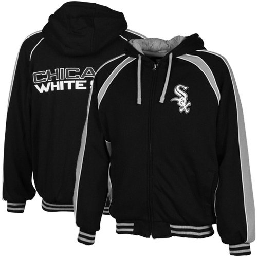 Chicago White Sox Men's Colorblock Hoodie Jacket - Black (X-Large)