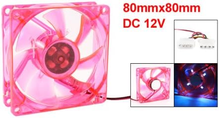 Red Frame 4 Blue LED Light PC Computer Case CPU Cooler Cooling Fan 80x80mm