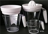 KitchenAid 5-PIECE White MEASURING SET Citrus juicer insert and Gravy separator/strainer insert Kitchen Aid White Measuring Cups