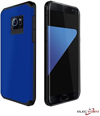 Galaxy S7 Edge Case,ElecForU Matte Shockproof Armor for Samsung Galaxy s7 Edge , Dual Layer TPU Bumper + Hard Polycarbonate Back Plate + Shock Absorbing for Samsung Galaxy S7 Edge 4G LTE 2016 (Blue)