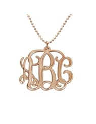 18k Rose Gold Plated Silver Monogram Necklace - Custom Made with Any Initial!