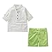 Boys' Cool Stand Collar Shirts and Pants Suit 3T