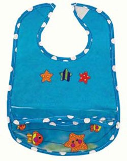 Childrens Toyshop   : Sassy Teething & Feeding Bib - Blue