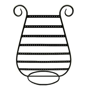 EARRING DISPLAY / HOLDER (BLACK METAL) - HARP SHAPE ~ HOLDS OVER 125 PAIRS OF EARRINGS!