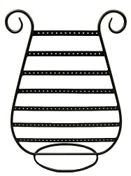 EARRING DISPLAY / HOLDER (BLACK METAL) - HARP SHAPE ~ HOLDS OVER 125 PAIRS (jw)