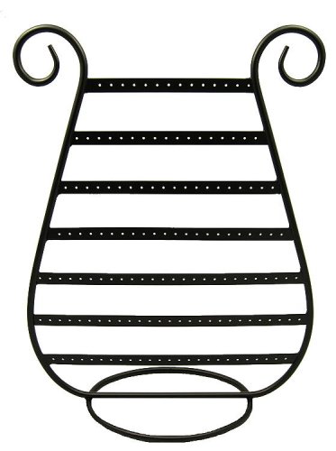EARRING DISPLAY / HOLDER (BLACK METAL) - HARP SHAPE ~ HOLDS OVER 125 PAIRS (jw)