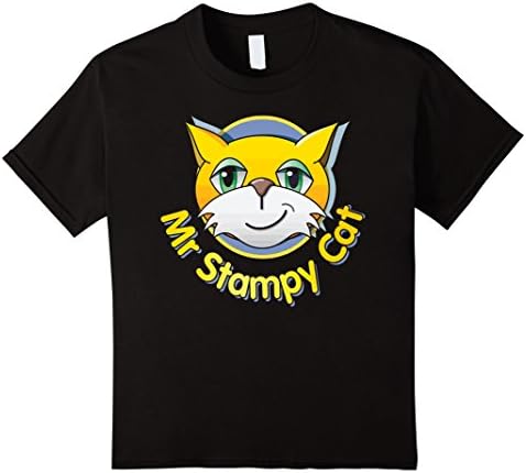 Kids Cartoon Cat Short Slveeve T Shirt 6 Black