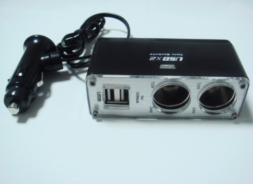 ２USB＋２シガーソケット　USB充電器