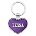 Graphics and More Metal Keychain Key Chain Ring Purple I Love Heart Names Female T Tess - Tessa