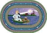 Joy Carpets Row Your Boat 5 4 x 7 8 Oval blue Area Rug