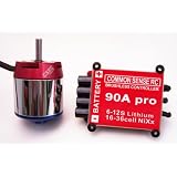 Deluxe Bundle: (1) E90-3 Brushless Outrunner Motor (90-size Glow Equivalent) + (1) Z... by Common Sense RC