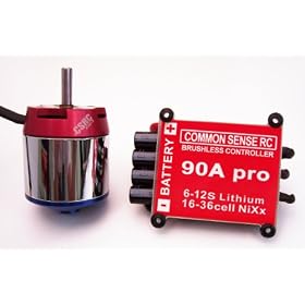 Deluxe Bundle: (1) E90-3 Brushless Outrunner Motor (90-size Glow Equivalent) + (1) Z... from Electronic Speed Controls Airplane