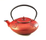 Joyce Chen 18-Ounce Japanese Tetsubin Cast-Iron Four Seasons, Red