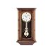 Seth Thomas Randolf Stained Brown Walnut Finish Wood Case with White Dial Rectangular Chiming Pendulum Wall Clock
