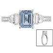14K White Gold Aquamarine and Diamond Ring