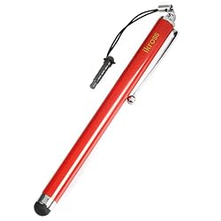 iKross Stainless Steel Capacitive Stylus with 3.5mm Adapter Plug (Red) for iPad 2, new iPad, Kindle Fire, iPhone 4S 4 3GS, iPod Touch, Motorola Xoom, Xyboard, Droid, Samsung Galaxy, Asus Eee Pad Transformer, Acer Iconia, ViewSonic gTablet, Toshiba Thrive, Superpad, HP Touchpad, Blackberry Playbook & Other Tablets - Retail Packaging