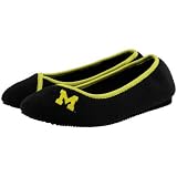 Michigan Wolverines Ladies Black Ballerina Slippers