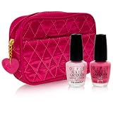 OPI Kiss & Make Up! Make-up Bag + 2 OPI Nail Lacquers (Princesses Rule! & Strawberry Margarita)