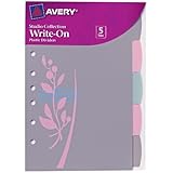 Avery Mini Studio Collection Write-On Tab Dividers with Retro Flower Design on Divider, 5.5 x 8.5-Inches , 5 Tabs (16187)
