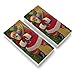 Christmas Holiday Greetings Santa Claus Holly Eraser Set of 2