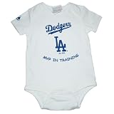 Authentic MLB Los Angeles Dodgers Baby / Infant One-Piece Bodysuit / Romper / Onesie - White (Size: 12)