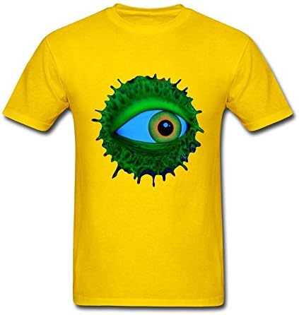 Husba Men's DIY Psychedelic Eyes T-shirt Yellow S
