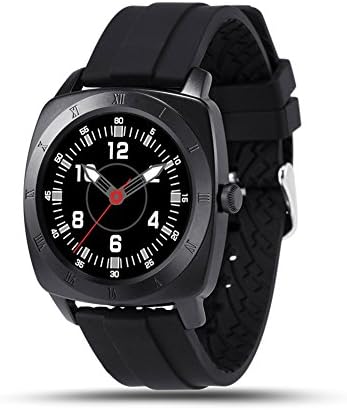 Fashion M98 Bluetooth Smart Watch Heart Rate Monitor Alloy Watchcase Waterproof Smartwatch for Android and IOS (Black+Silicone Band)